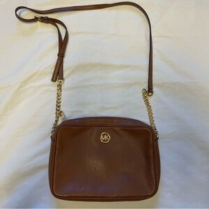 Michael Kors Tan Crossbody Bag with Gold Accents
